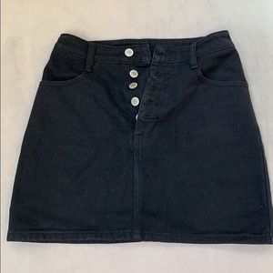 Brandy Melville black denim button fly skirt sz S
